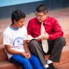 teacher sharing with student