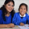 Alba with her teacher